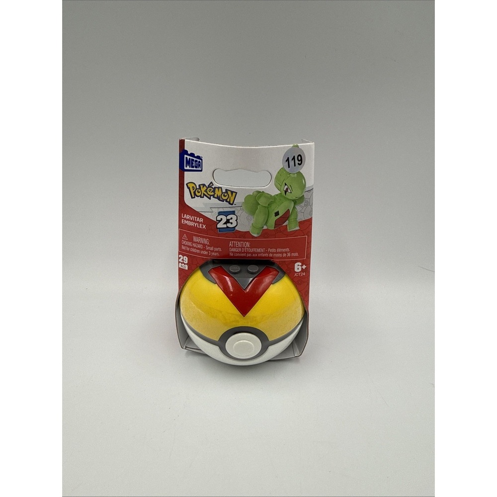 Mega Construx Pokemon Series 23 Larvitar JCT24 Poke Ball New Sealed Mattel
